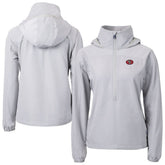 San Francisco 49ers Cutter & Buck Women's Charter Eco Recycled Half-Zip Hooded Anorak Jacket Gray