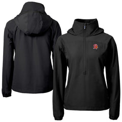 Tampa Bay Buccaneers Cutter & Buck Women's Charter Eco Recycled Half-Zip Hooded Anorak Jacket Black