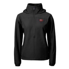 San Francisco 49ers Cutter & Buck Women's Charter Eco Recycled Half-Zip Hooded Anorak Jacket Black