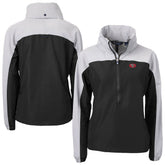 San Francisco 49ers Cutter & Buck Women's Charter Eco Recycled Half-Zip Hooded Anorak Jacket Black