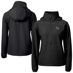 Atlanta Falcons Cutter & Buck Women's Charter Eco Recycled Half-Zip Hooded Anorak Jacket Black