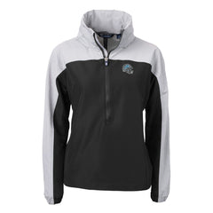 Detroit Lions Cutter & Buck Women's Charter Eco Recycled Half-Zip Hooded Anorak Jacket Black