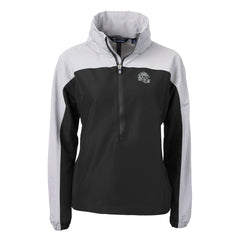 Las Vegas Raiders Cutter & Buck Women's Charter Eco Recycled Half-Zip Hooded Anorak Jacket Black