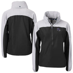 Minnesota Vikings Cutter & Buck Women's Charter Eco Recycled Half-Zip Hooded Anorak Jacket Black