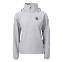 New Orleans Saints Cutter & Buck Women's Charter Eco Recycled Half-Zip Hooded Anorak Jacket Gray