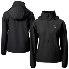 Philadelphia Eagles Cutter & Buck Women's Charter Eco Recycled Half-Zip Hooded Anorak Jacket Black