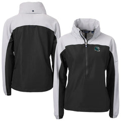 Philadelphia Eagles Cutter & Buck Women's Charter Eco Recycled Half-Zip Hooded Anorak Jacket Black