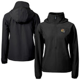 San Francisco 49ers Cutter & Buck Women's Charter Eco Recycled Half-Zip Hooded Anorak Jacket Black