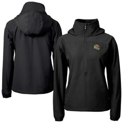 San Francisco 49ers Cutter & Buck Women's Charter Eco Recycled Half-Zip Hooded Anorak Jacket Black