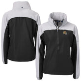 San Francisco 49ers Cutter & Buck Women's Charter Eco Recycled Half-Zip Hooded Anorak Jacket Black