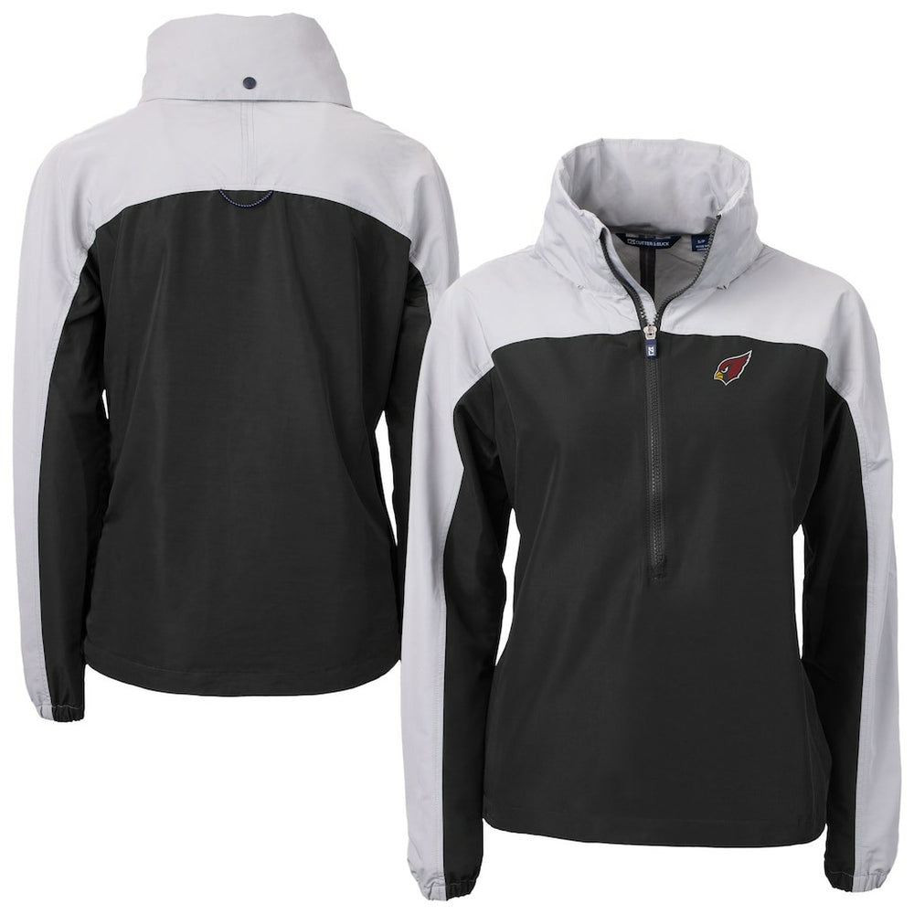 Arizona Cardinals Cutter & Buck Women's Charter Eco Recycled Half-Zip Hooded Anorak Jacket Black
