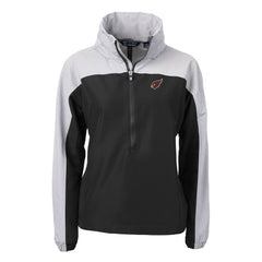Arizona Cardinals Cutter & Buck Women's Charter Eco Recycled Half-Zip Hooded Anorak Jacket Black