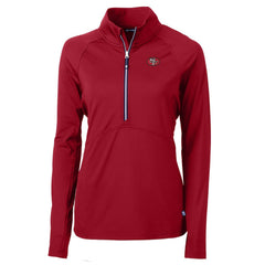 San Francisco 49ers Cutter & Buck Women's Adapt Eco Knit Stretch Recycled Raglan Half-Zip Top Red