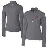 San Francisco 49ers Cutter & Buck Women's Traverse Stretch Quarter-Zip Pullover Top Gray