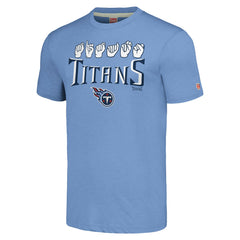 Tennessee Titans Homage Unisex The NFL ASL Collection by Love Sign American Sign Language T-Shirt Light Blue