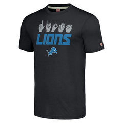 Detroit Lions Homage Unisex The NFL ASL Collection by Love Sign American Sign Language T-Shirt Charcoal