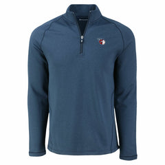 Cleveland Guardians Cutter & Buck Peshastin Eco Fleece Recycled Raglan Quarter-Zip Top - Heather Navy - MLB Sale