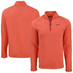 Detroit Tigers Cutter & Buck Peshastin Eco Fleece Recycled Raglan Quarter-Zip Top - Heather Orange - MLB Discount