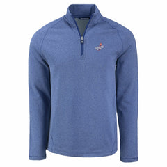 Los Angeles Dodgers Cutter & Buck Peshastin Eco Fleece Recycled Raglan Quarter-Zip Top - Heather Royal - MLB Discount
