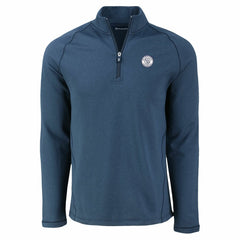 Milwaukee Brewers Cutter & Buck Peshastin Eco Fleece Recycled Raglan Quarter-Zip Top - Heather Navy - MLB Online