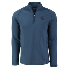 St. Louis Cardinals Cutter & Buck Peshastin Eco Fleece Recycled Raglan Quarter-Zip Top - Heather Navy - MLB Online