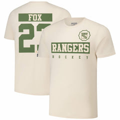 Adam Fox New York Rangers Levelwear 2024 NHL Military Appreciation Richmond Delta Player Name & Number T-Shirt - Khaki - NHL 202088258