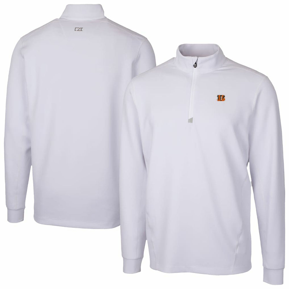 Cincinnati Bengals Cutter & Buck Traverse Stretch Quarter-Zip Top White