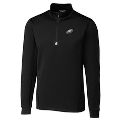 Philadelphia Eagles Cutter & Buck Traverse Stretch Quarter-Zip Top Black