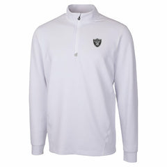 Las Vegas Raiders Cutter & Buck Traverse Stretch Quarter-Zip Top White
