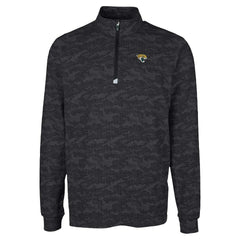 Jacksonville Jaguars Cutter & Buck Traverse Camo Print Stretch Quarter-Zip Top Black