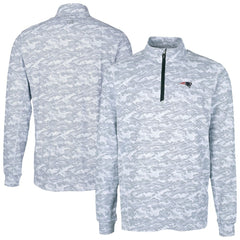 New England Patriots Cutter & Buck Traverse Camo Print Stretch Quarter-Zip Top Charcoal
