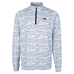 New England Patriots Cutter & Buck Traverse Camo Print Stretch Quarter-Zip Top Charcoal