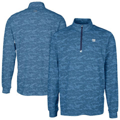 New York Giants Cutter & Buck Traverse Camo Print Stretch Quarter-Zip Top Navy