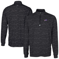 Buffalo Bills Cutter & Buck Traverse Camo Print Stretch Quarter-Zip Top Black