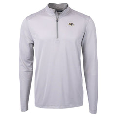 Baltimore Ravens Cutter & Buck Virtue Eco Pique Micro Stripe Quarter-Zip Jacket Gray
