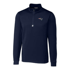 New England Patriots Cutter & Buck Big & Tall Traverse Eco Tri-Blend DryTec Quarter-Zip Jacket Navy