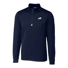 Buffalo Bills Cutter & Buck Big & Tall Traverse Eco Tri-Blend DryTec Quarter-Zip Jacket Navy