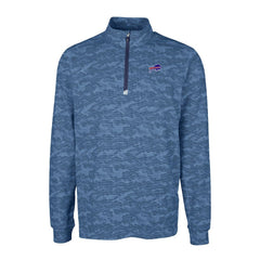 Buffalo Bills Cutter & Buck Big & Tall Traverse Eco Camo Tri-Blend DryTec Quarter-Zip Jacket Navy