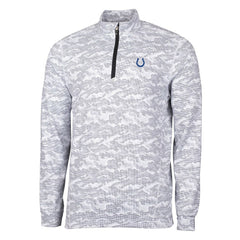 Indianapolis Colts Cutter & Buck Big & Tall Traverse Eco Camo Tri-Blend DryTec Quarter-Zip Jacket Charcoal