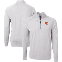 Cincinnati Bengals Cutter & Buck Big & Tall Adapt Eco Raglan Quarter-Zip Jacket Heather Gray