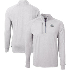 Indianapolis Colts Cutter & Buck Big & Tall Adapt Eco Raglan Quarter-Zip Jacket Heather Gray