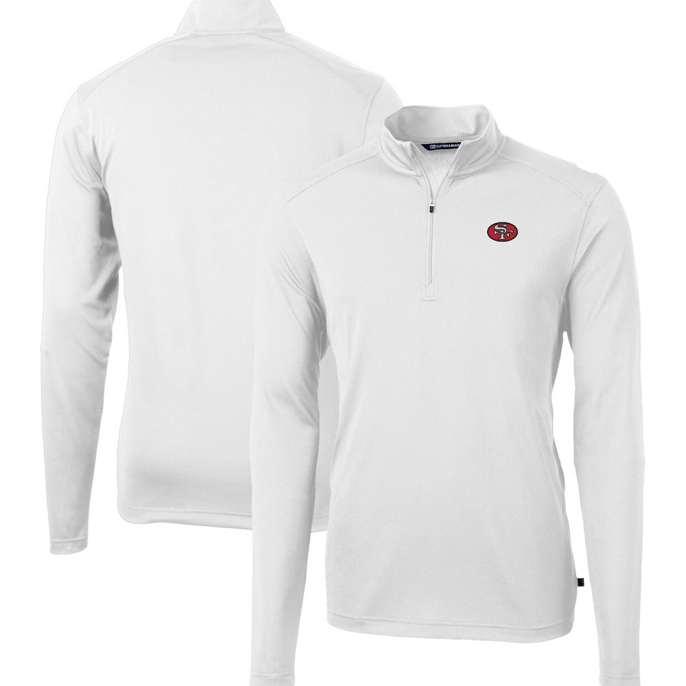 San Francisco 49ers Cutter & Buck Big & Tall Virtue Eco Pique Quarter-Zip Jacket White