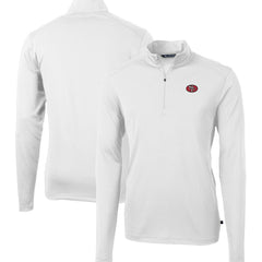 San Francisco 49ers Cutter & Buck Big & Tall Virtue Eco Pique Quarter-Zip Jacket White