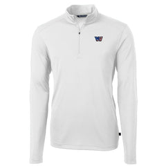 Washington Commanders Cutter & Buck Big & Tall Americana Virtue Eco Pique Quarter-Zip Jacket White