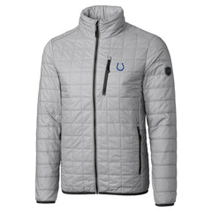 Indianapolis Colts Cutter & Buck Big & Tall Rainier PrimaLoft Eco Insulated Full-Zip Hoodie Puffer Jacket Gray