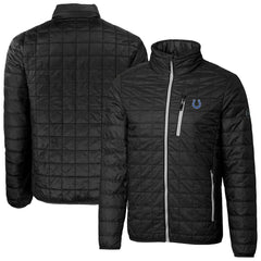 Indianapolis Colts Cutter & Buck Big & Tall Rainier PrimaLoft Eco Insulated Full-Zip Hoodie Puffer Jacket Black