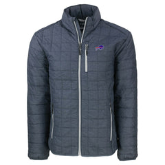 Buffalo Bills Cutter & Buck Big & Tall Rainier PrimaLoft Eco Insulated Full-Zip Hoodie Puffer Jacket Charcoal