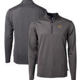 San Francisco 49ers Cutter & Buck Big & Tall Virtue Eco Pique Micro Stripe Tri-Blend Quarter-Zip Jacket Black