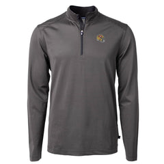 San Francisco 49ers Cutter & Buck Big & Tall Virtue Eco Pique Micro Stripe Tri-Blend Quarter-Zip Jacket Black