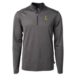 Green Bay Packers Cutter & Buck Big & Tall Virtue Eco Pique Micro Stripe Tri-Blend Quarter-Zip Jacket Black